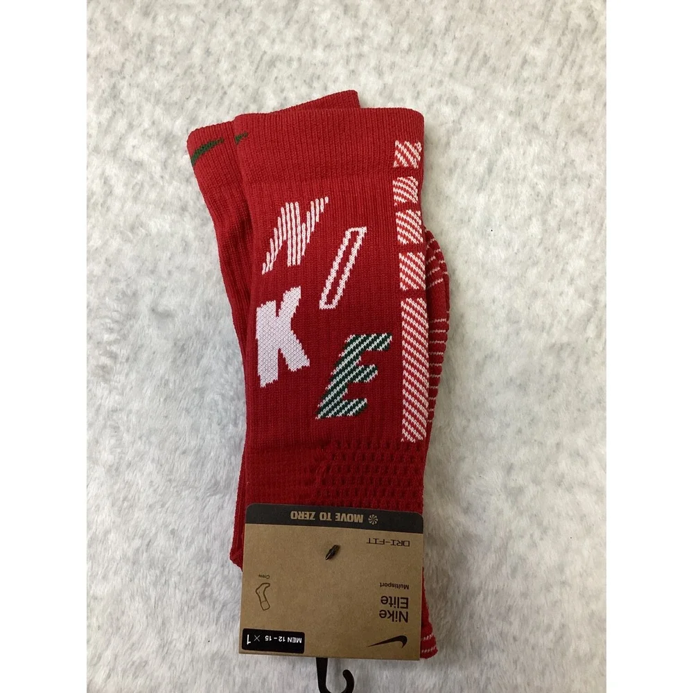 Nike Elite Multisport Crew Socks Red Green White XL Men 12-15 HV6888-687 NEW